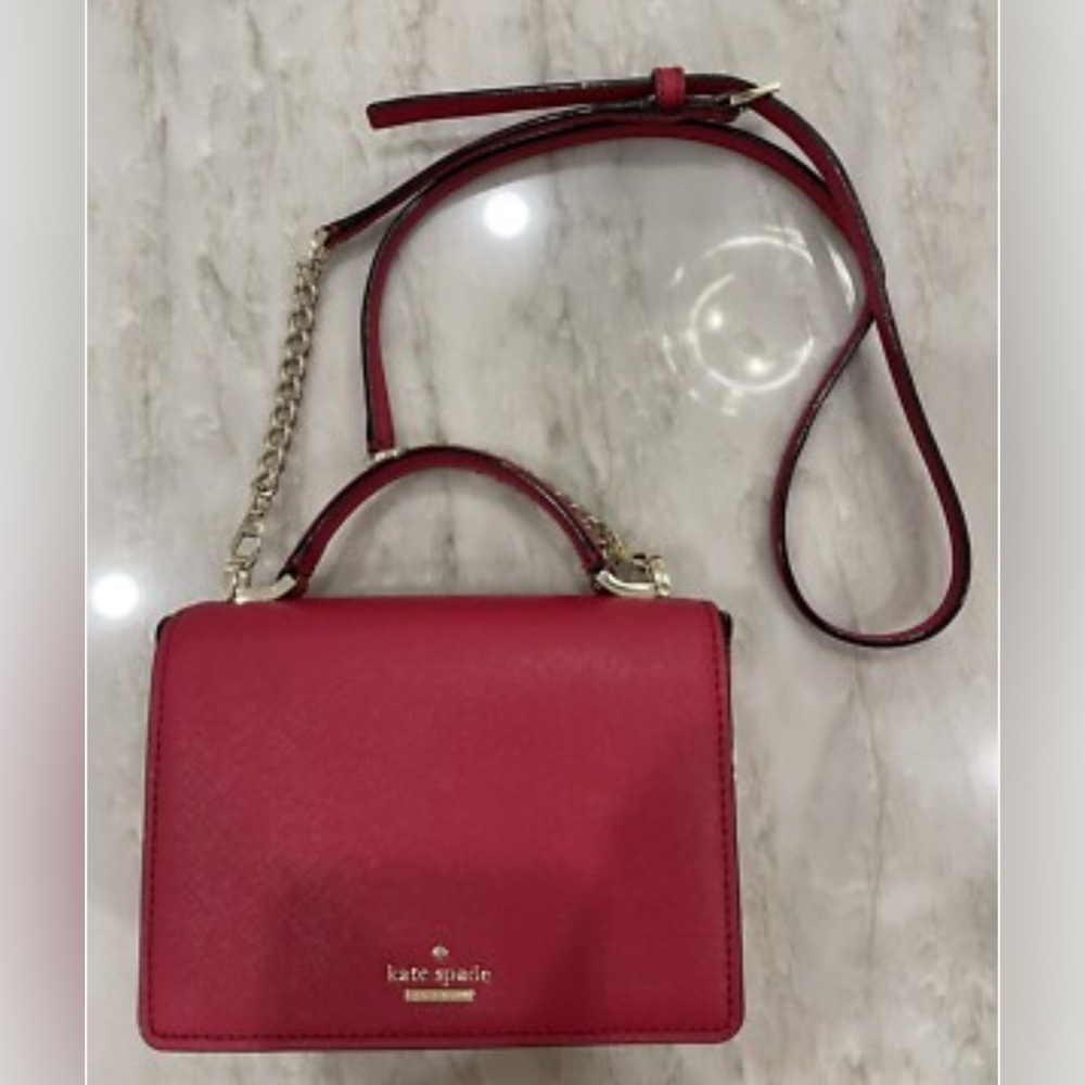 Kate Spade New York Rosso Red Cameron Street Saffiano Hope Crossbody